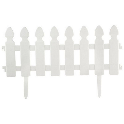 999136 Забор ' Штакетник' декоративный L=2м, H=21см (4шт по 50см и 8 ножек) белый