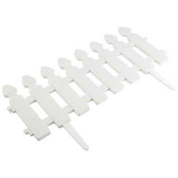 999136 Забор ' Штакетник' декоративный L=2м, H=21см (4шт по 50см и 8 ножек) белый-1