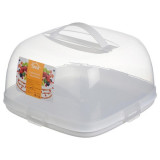 Тортница с защелками 28х28х15см белый М1121