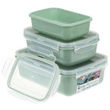 М1426 Набор емкостей д/продуктов 'Фреш' 3шт (0.4/0.8/1.4л) фисташковый-3