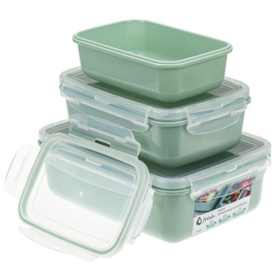 М1426 Набор емкостей д/продуктов 'Фреш' 3шт (0.4/0.8/1.4л) фисташковый-3