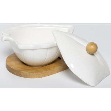 188-48003 Паштетница на подставке 'Листок' 150мл с крышкой-1