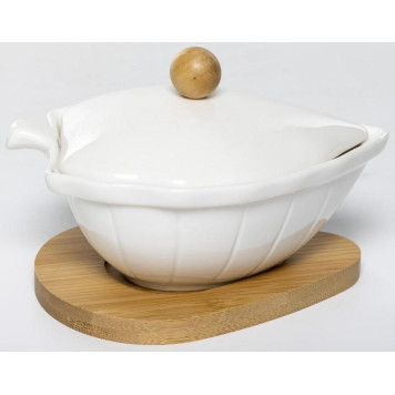 188-48003 Паштетница на подставке 'Листок' 150мл с крышкой