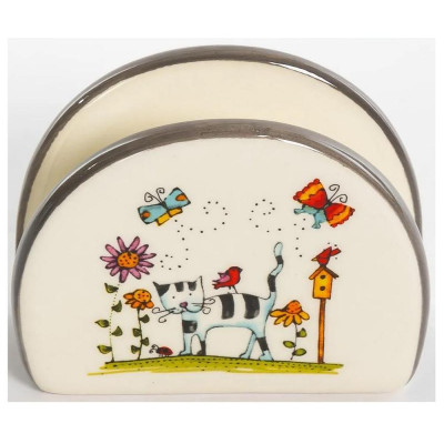 207-07001 Салфетница 'Полосатый кот' 100мм-1