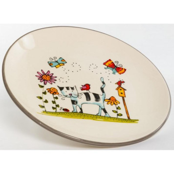207-07015 Блюдо круглое 'Полосатый кот' 240мм-1