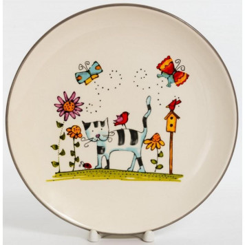 207-07015 Блюдо круглое 'Полосатый кот' 240мм