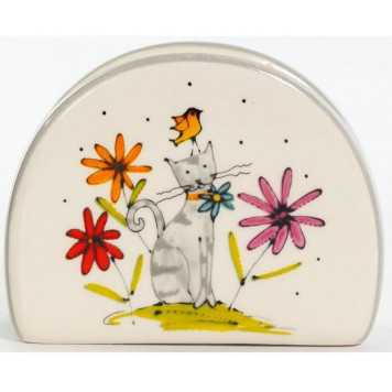 208-07001 Салфетница 'Серый кот' 100мм