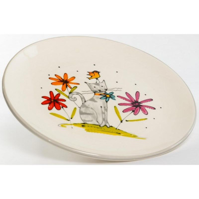 208-07015 Блюдо круглое 'Серый кот' 240мм-1