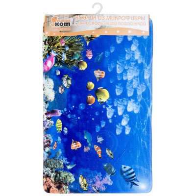 000486 Коврик из микрофибры Mat-AQUA 'Аквариум' 'Рыжий кот'