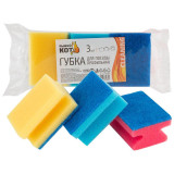003927 Губка для посуды профильная 'Рыжий кот' (3шт)