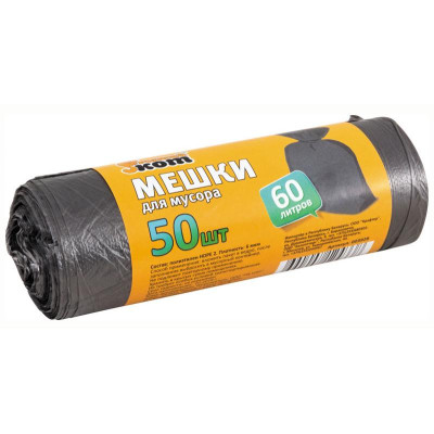 003928 Мешки для мусора 'Рыжий кот', 60л (50шт/рул) черные-1