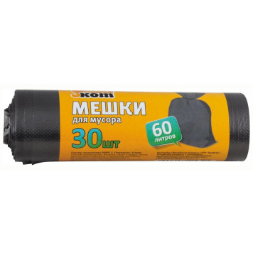 003929 Мешки для мусора 'Рыжий кот', 60л (30шт/рул) черные