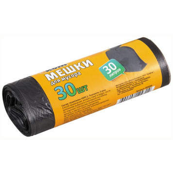 003930 Мешки для мусора 'Рыжий кот', 30л (30шт/рул) черные-1