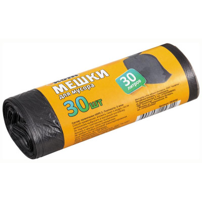 003930 Мешки для мусора 'Рыжий кот', 30л (30шт/рул) черные-1