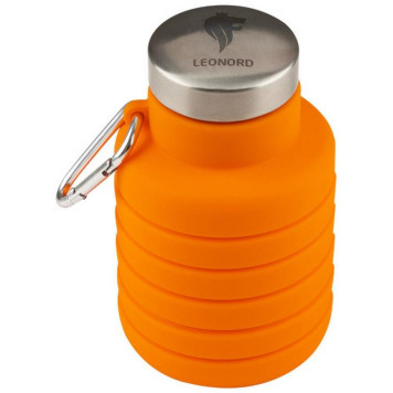 004748 Бутылка складная силиконовая с карабином LEONORD LEO-01-1