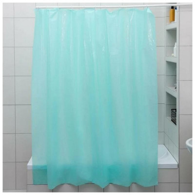 005748 Штора для ванной 180х180см зеленая-1