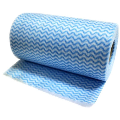 006092 Салфетки хозяйственные в рулоне с перфорацией 'Рыжий кот', 25х30см, синяя волна, 30шт