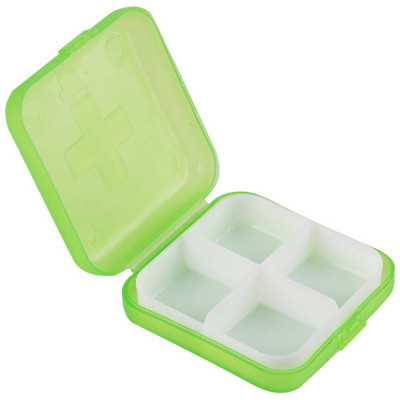 007748 Таблетница, 4 секции 6.8х6.8х2.6см-1