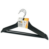 007768 Набор вешалок деревянных с перекладиной 'Рыжий кот' цвет черный (3шт)