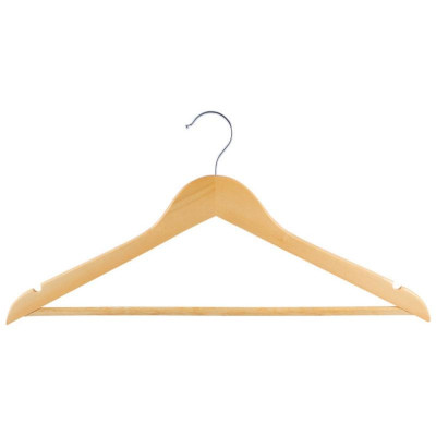 007769 Набор вешалок деревянных с перекладиной 'Рыжий кот' светлое дерево (5шт)-1