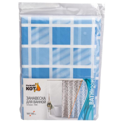 008351 Занавеска для ванной 'Рыжий кот'-1