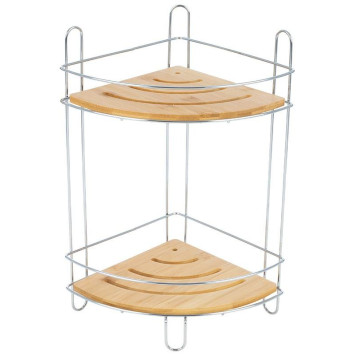 101246 Полка двухъярусная BAMBOO-04 (19,5х19.5х36.5см) угловая