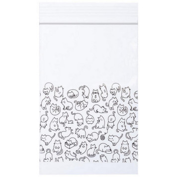 102850 Пакет с ЗИП-замком с рисунком, ZB-10 'Рыжий кот' (10х17см, 50шт/уп)