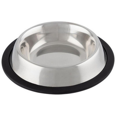 104119 Миска с антискользящим дном, нерж.сталь, резина, 15.5см, 200мл