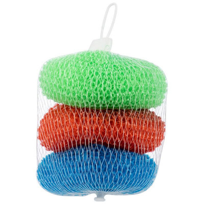 104454 Губка для мытья посуды KS-01, 7х7х2см (3шт) 'Рыжий кот'-4