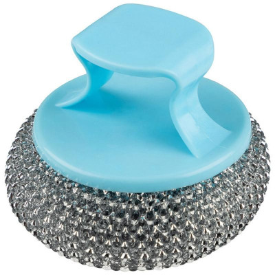 104465 Губка для мытья посуды SM-06, с держателем (металл) 'Рыжий кот'