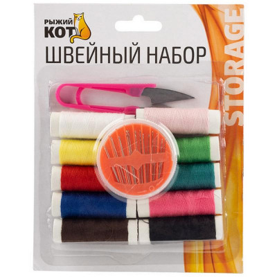 104563 Швейный набор 10 катушек + ножницы + иголки-3