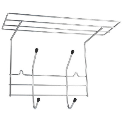 104845 Вешалка настенная Mensola 2 крючка с полкой хром-1