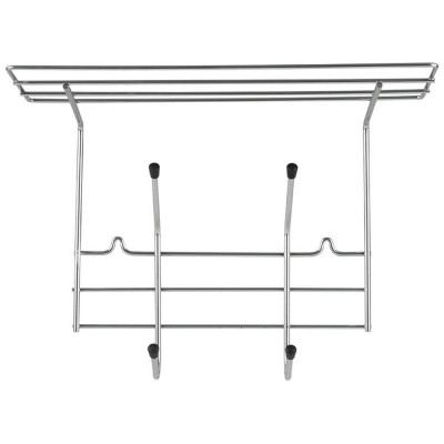 104845 Вешалка настенная Mensola 2 крючка с полкой хром
