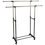 104926 Вешалка-стойка напольная с двумя перекладинами, раздвижная