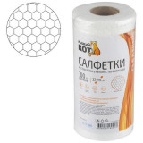 105068 Салфетки из спанлейса в рулоне с перфорацией 22х19см, 40гр/м2, соты, 100шт