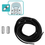 105165 Шнурки для обуви с фиксатором эластичные, черные