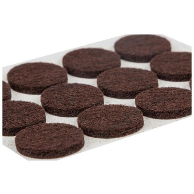 105202 Накладки-протекторы для мебели самоклеящиеся (12шт) 20мм коричневый ' Рыжий кот' -2