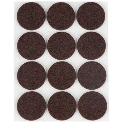 105204 Накладки-протекторы для мебели самоклеящиеся (12шт) 28мм коричневый ' Рыжий кот' -1