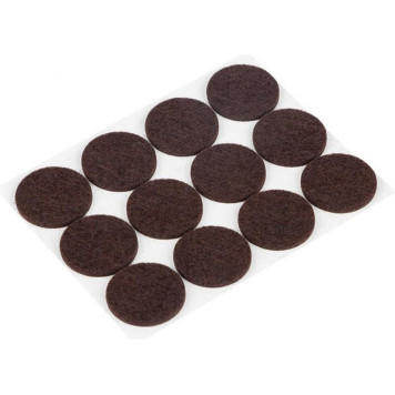 105204 Накладки-протекторы для мебели самоклеящиеся (12шт) 28мм коричневый ' Рыжий кот' 