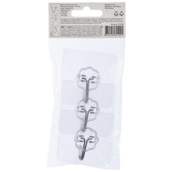 105890 Набор крючков на самоклеящейся основе 'Фигурные' (3 шт) пластмасса Рыжий кот-4