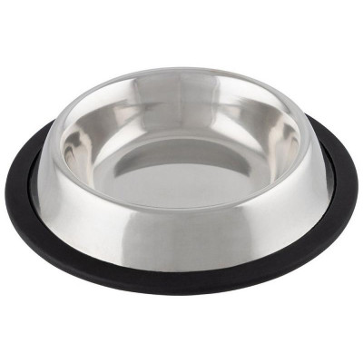 106767 Миска с антискользящим дном, нерж.сталь, резина, 18см, 380мл