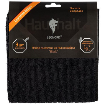 106796 Набор салфеток из микрофибры Leonord 'Black' (3шт)