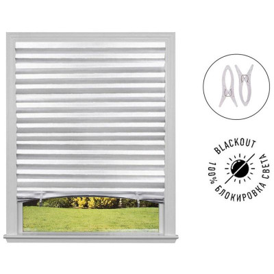 106825 Самоклеящиеся шторы-плиссе 'Skandi', 90х180см, блэкаут, цвет белый 'Рыжий кот'