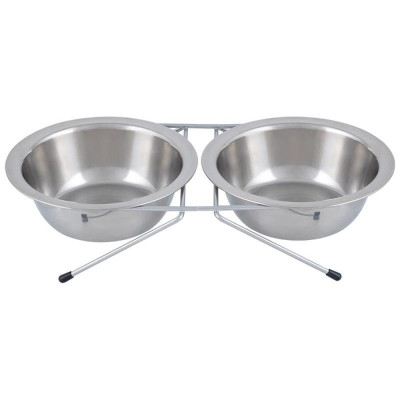 107306 Подставка с двумя мисками 300мл нерж.сталь