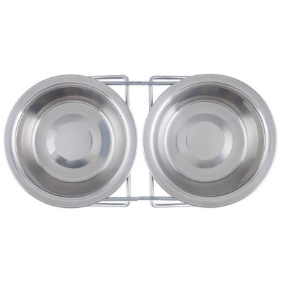 107307 Подставка с двумя мисками 180мл нерж.сталь-2