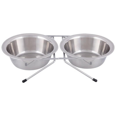 107307 Подставка с двумя мисками 180мл нерж.сталь
