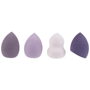 107324 Набор 4 спонжа + 1 резинка для волос ' Идеальная' , фиолетовый-1