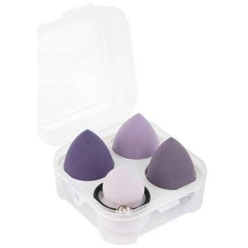 107324 Набор 4 спонжа + 1 резинка для волос ' Идеальная' , фиолетовый-2