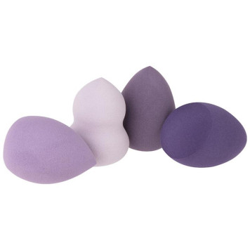 107324 Набор 4 спонжа + 1 резинка для волос ' Идеальная' , фиолетовый