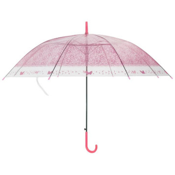 107551 Зонт-трость полуавтоматический BASIC, 90см (ЭВА) розовый-3